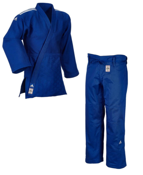 ADIDAS "CHAMPION 2 " IJF Slim Fit Judoanzug Judogi blau