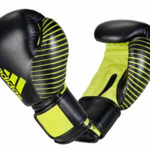 ADIDAS WAKO Kickbox Wettkampf Boxhandschuhe Leder black/neon green