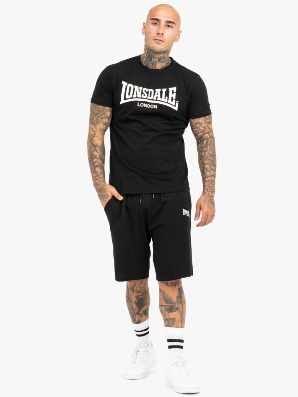 LONSDALE T-Shirt & Shorts Set Black/White